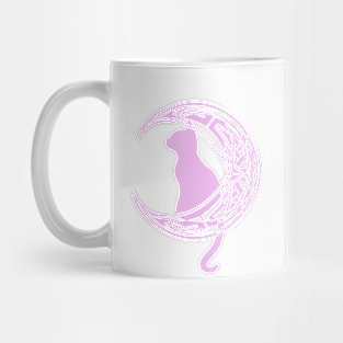 Pink Celtic Moon Cat | Kitten Mug